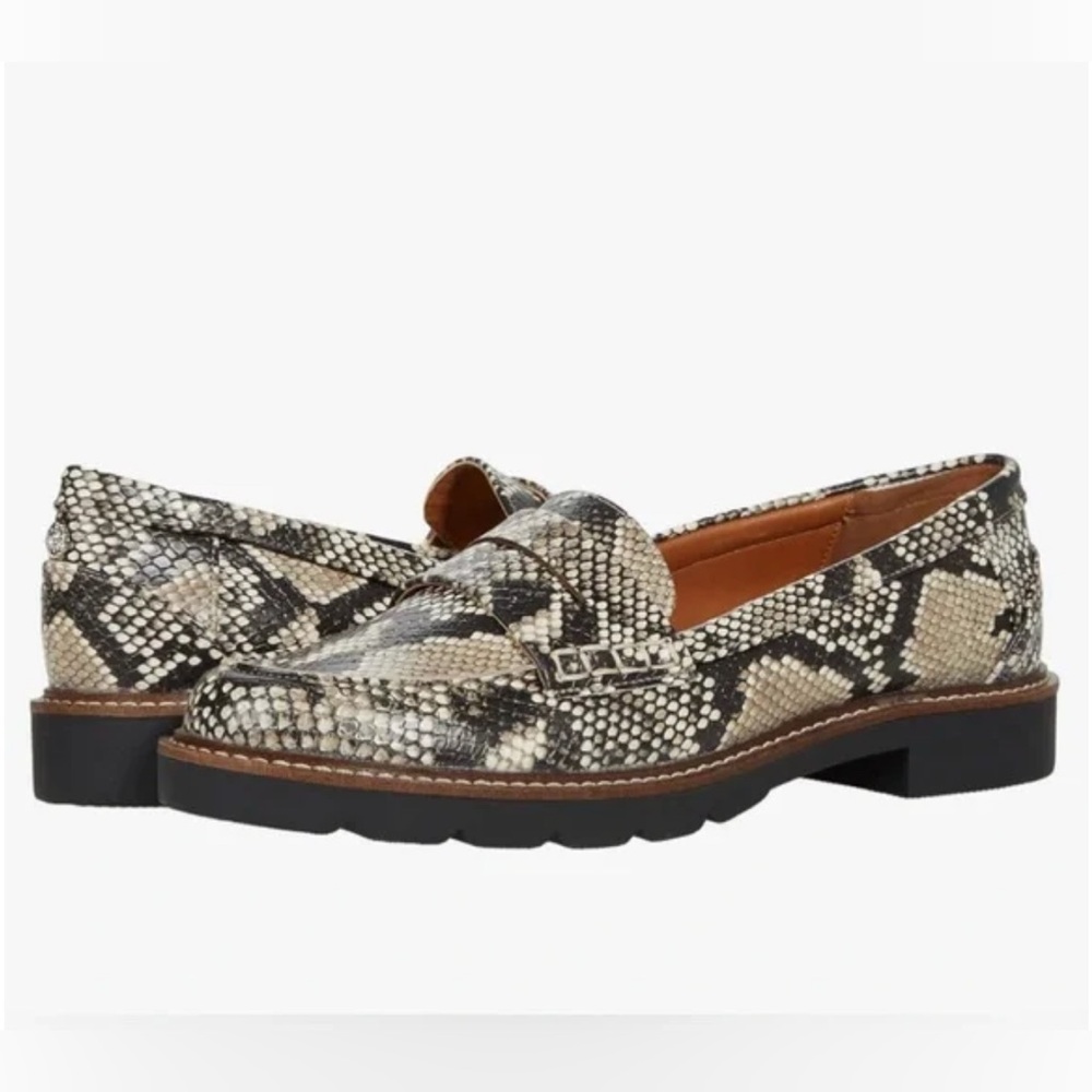 Anne Klein snake skin print loafers